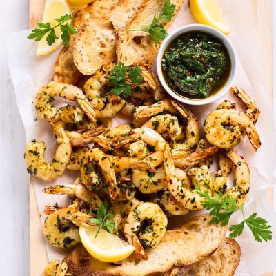 Grilled Chimichurri Prawns